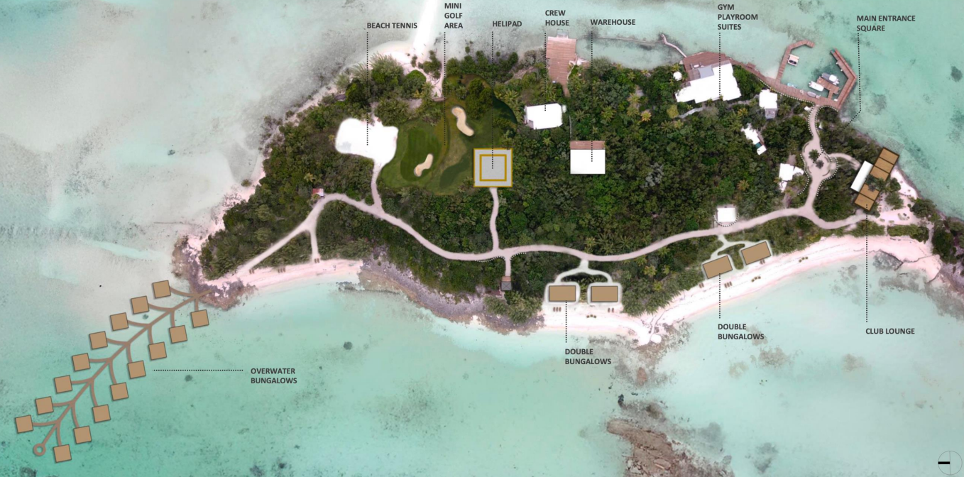 Victoria Cay - Private Island site plan showing future developments